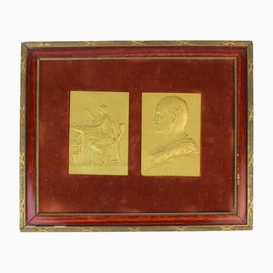 G. Prudhomme, Tribute to Louis Pasteur, 1910, Bas-Reliefs, Set of 2