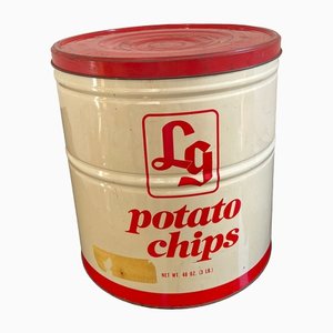 Recipiente vintage de hojalata de LG Potato Chips