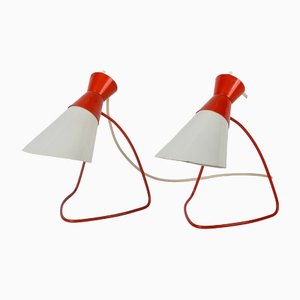 Mid-Century Modern 1618 Desk Lamps by Josef Hurka for Napako, 1950s, Set of 2