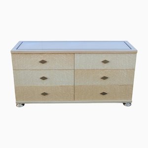 Italian Chest of Drawers in Maple and Brass by Tommaso Barbi, 1970s