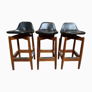 Model 64 Bar Chairs by Arne Vodder for Sibast Mobler, 1950s, Set of 3