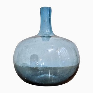 Vase en Verre Bleu par Claude Morin