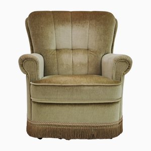 Sedia in faggio e velluto, Danimarca, anni '70