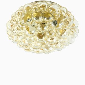 Large Amber Bubble Glass Flush Mount / Ceiling Light attributed to Helena Tynell for Limburg, Germany, 1970s