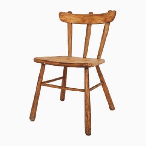 Scandinavian Birchwood Spindle Back Chair in the Style of Ingvar Hildingson, Sweden, 1950s