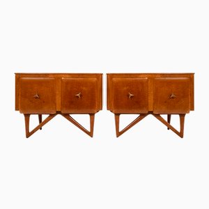 Bedside Tables in Briarwood, Italy, 1960s, Set of 2