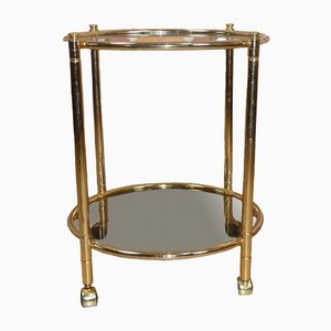 Tea Trolley in Brass and Smoked Glass