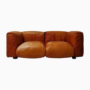 Marius & Marius 2-Seater Leather Sofa by Mario Marenco for Arflex, 1971