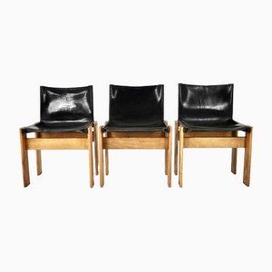 Monk Dining Chairs attributed to Afra & Tobia Scarpa for Molteni, 1970s, Set of 3