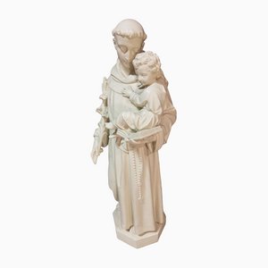 Grande Statue de Saint Antoine en Plâtre, Début 20ème Siècle