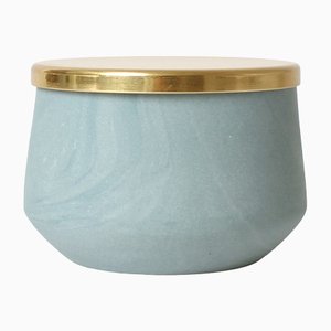 Porcelain Jar with Brass Lid by Anna Diekmann