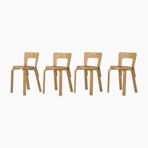 No. 66 Stühle von Alvar Aalto für Artek, 4er Set