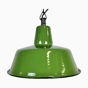 Lampada industriale smaltata verde di Zaos, anni '60