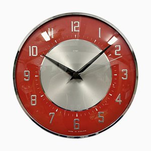 Vintage Red Wall Clock from Metamec, 1970s