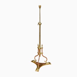 Arts & Crafts Brass and Copper Standard Lamp