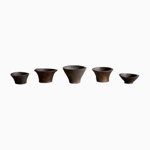 Vintage Wooden Bowls, Set of 5