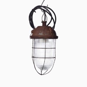 Industrial Brown Cage Hanging Lamp