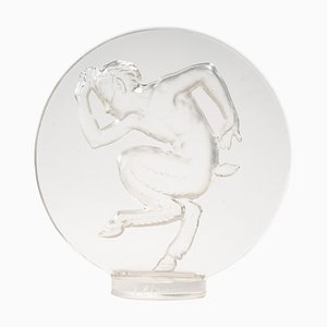 White Glass Pressed Molded Faune Stamp by René Lalique, 1931