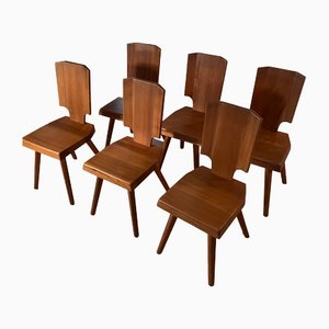 Elm Model S.28.A Chairs by Pierre Chapo, 1970s, Set of 6