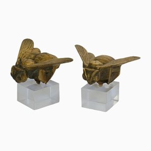 Serafini, Bronze Bienen, 1950er, Bronze, 2er Set