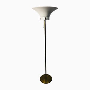 Floor Lamp with White Metal Lampshade, 1960s