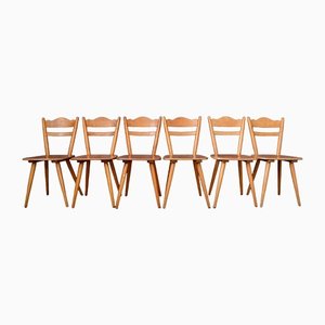 Skandinavische Esszimmerstühle aus Holz, 1960er, 6er Set
