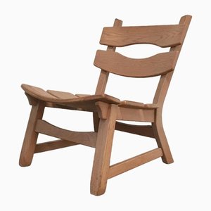 Brutalistischer Eichenholz Stuhl von Dittmann & Co für Awa, 1960er
