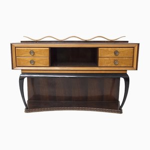 Brass and Wood Vintage Console attributed to Paolo Buffa, 1950s