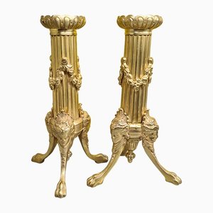19th Century French Gilded Candlesticks, Set of 2