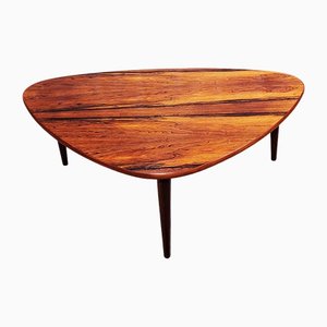 Danish Triangular Rosewood Coffee Table, 1960s