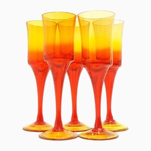 Glasses by Zbigniew Horbowy for Sudety Glassworks, Poland, 1970s, Set of 5