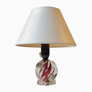 Small Twisted Glass with Air-Bubbles Murano Table Lamp, 1950s