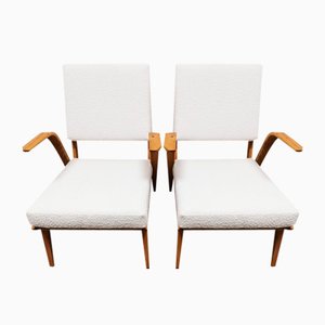 Set of Mid- Century Wool Boucle Armchairs