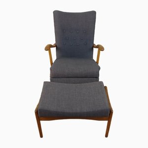 Rocking Chair avec Tabouret, Set de 2