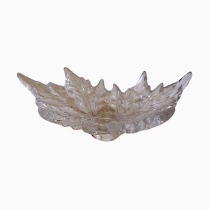 Large Glass Sculpture of Leaves in a Center Piece by Rene Lalique