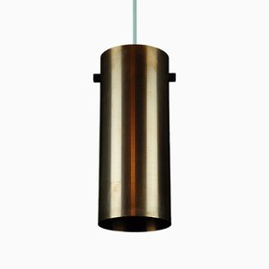 Copper & Teak Pendant Lamp by Uno & Östen Kristiansson for Luxus, Vittsjö, Sweden, 1960s