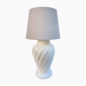 Grande Lampe de Bureau en Céramique Beige