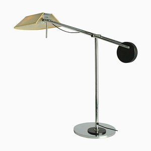 Lampe de Bureau à Contrepoids Minimaliste Noire et Chrome, Suisse, 1970s