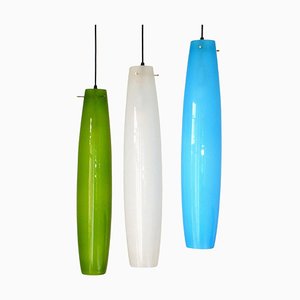 Tall Pendants in Murano Glass by Alessandro Pianon for Vistosi, 1960s, Set of 3