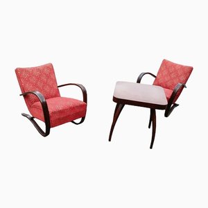 H269 Armchairs and Spider Table by Jindřich Halabala, 1930, Set of 3