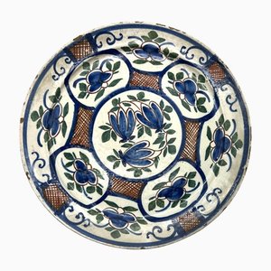 18th Century Polychrome Earthenware Plates from Royal Delft, Set of 2
