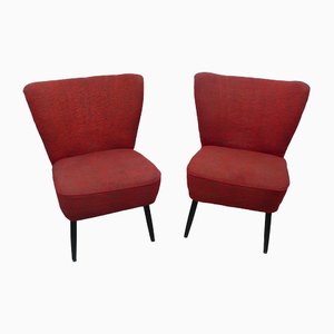 Mid-Century Modern German Cocktail Chairs in Red, 1966, Set of 2