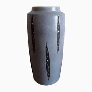 Vase Mid-Century en Céramique Émaillée Grise, 1950s