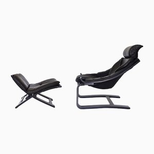 Fauteuil et Ottomane Kroken Vintage par Åke Fribytes pour Nelo Möbel, 1970s, Set de 2