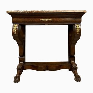 Empire Mahogany and Golden Bronzes Catering Console Table