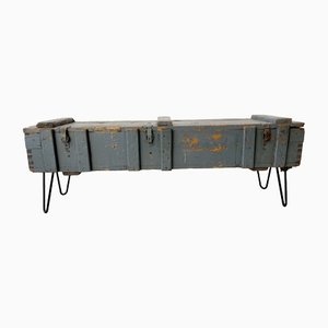 Vintage Industrial Coffee Table with Storage
