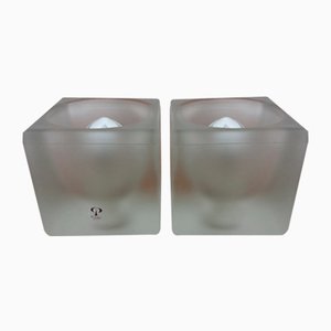Glass Cube Table Lamps from Peill & Putzler, 1970s, Set of 2