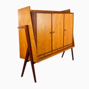Modernist Belgian Highboard with Decorative Compass Legs, 1950s