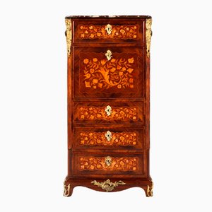 19th Century Louis XV Style French Marquetry and Bronze Secretaire
