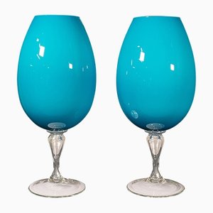 Große Vintage Weingläser, 1970er, 2er Set